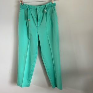 VTG 80s Chic High-Waisted Aquamarine Pants - 30” waist (vintage size 14)